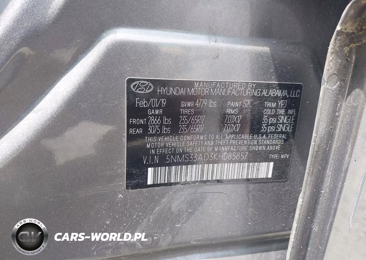 2019 Hyundai Santa Fe Sel VIN:5NMS33AD3KH085857 - 9