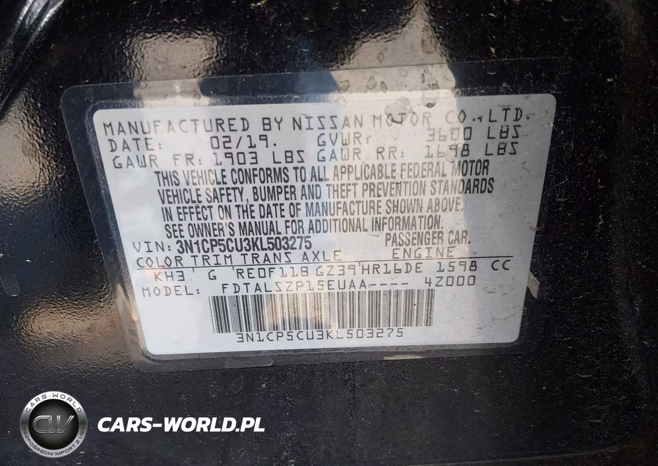 2019 Nissan Kicks Sv VIN:3N1CP5CU3KL503275 - 9