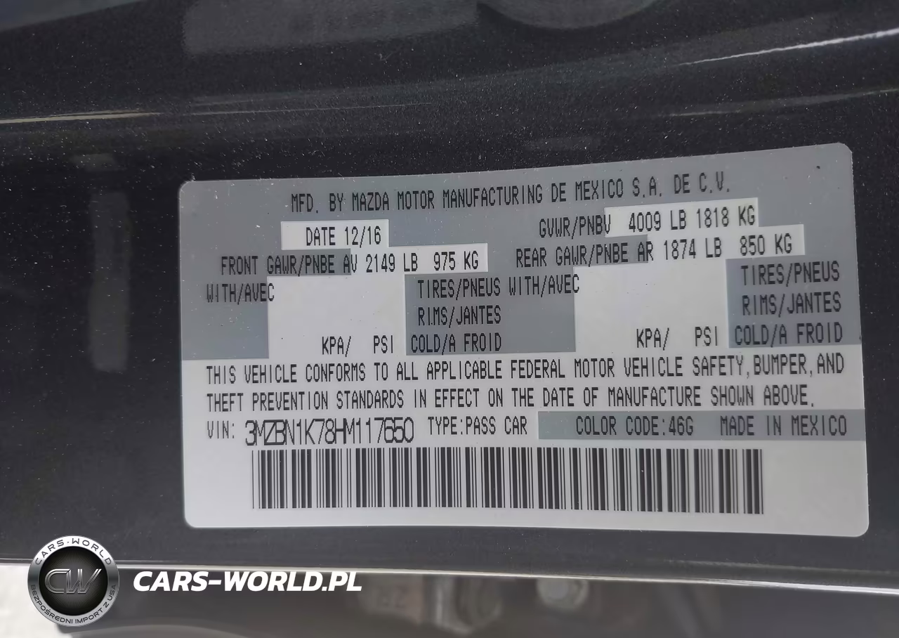 2017 Mazda Mazda3 Sport VIN:3MZBN1K78HM117650 - 9