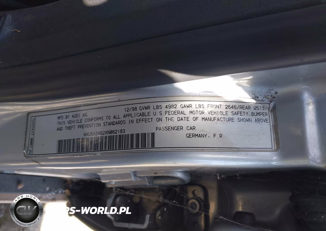 1999 Audi A6 VIN:WAUBA24B2XN062183 - 9