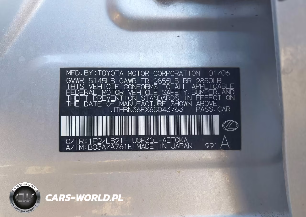 2006 Lexus Ls 430 VIN:JTHBN36FX65043763 - 9