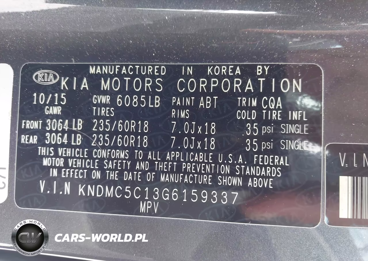 2016 Kia Sedona Ex VIN:KNDMC5C13G6159337 - 9