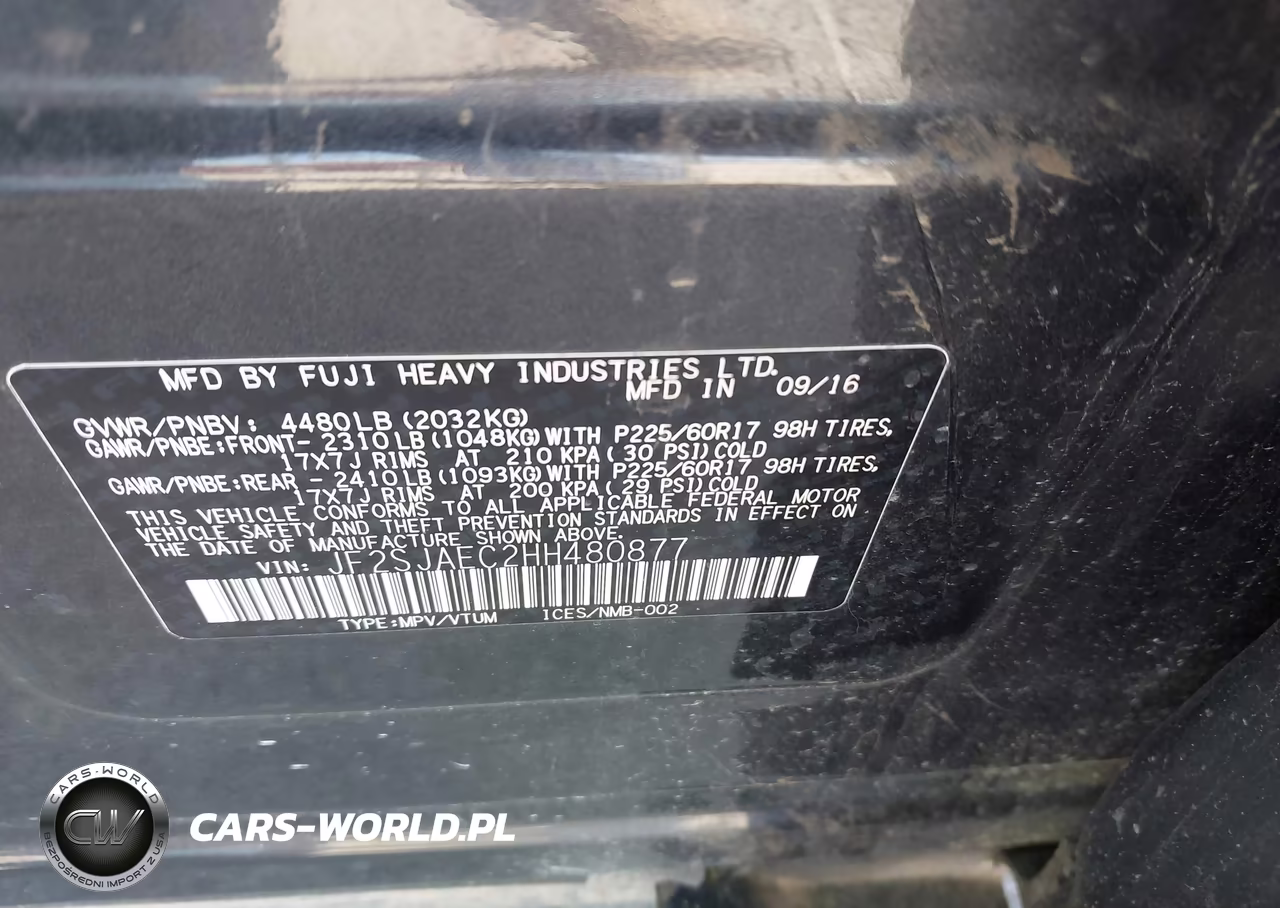 2017 Subaru Forester 2.5I Premium VIN:JF2SJAEC2HH480877 - 9