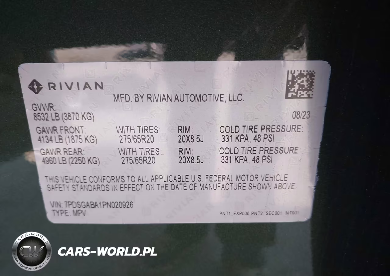 2023 Rivian R1S Adventure VIN:7PDSGABA1PN020926 - 9