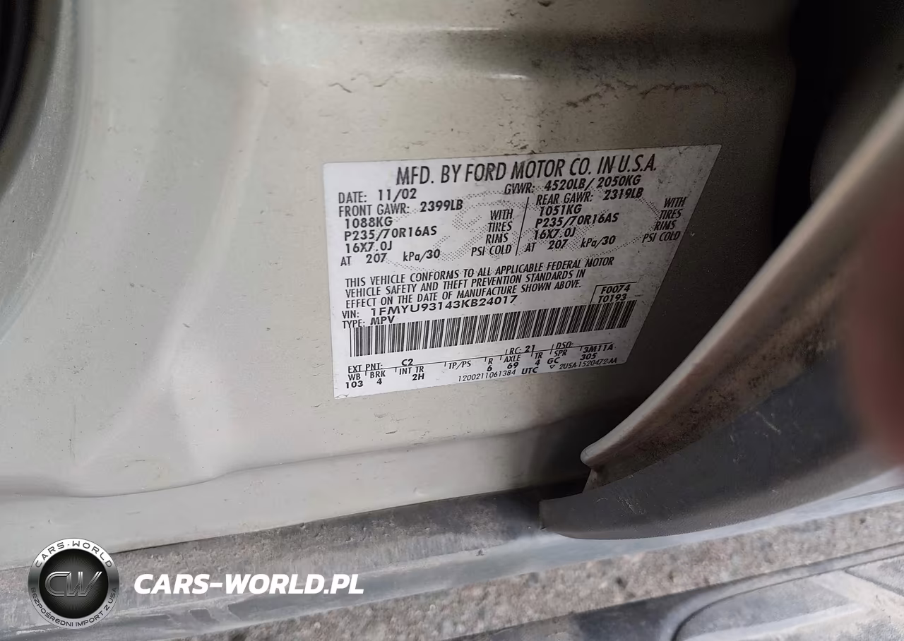 2003 Ford Escape Xlt VIN:1FMYU93143KB24017 - 9
