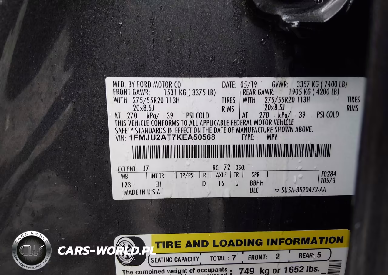2019 Ford Expedition Limited VIN:1FMJU2AT7KEA50568 - 9