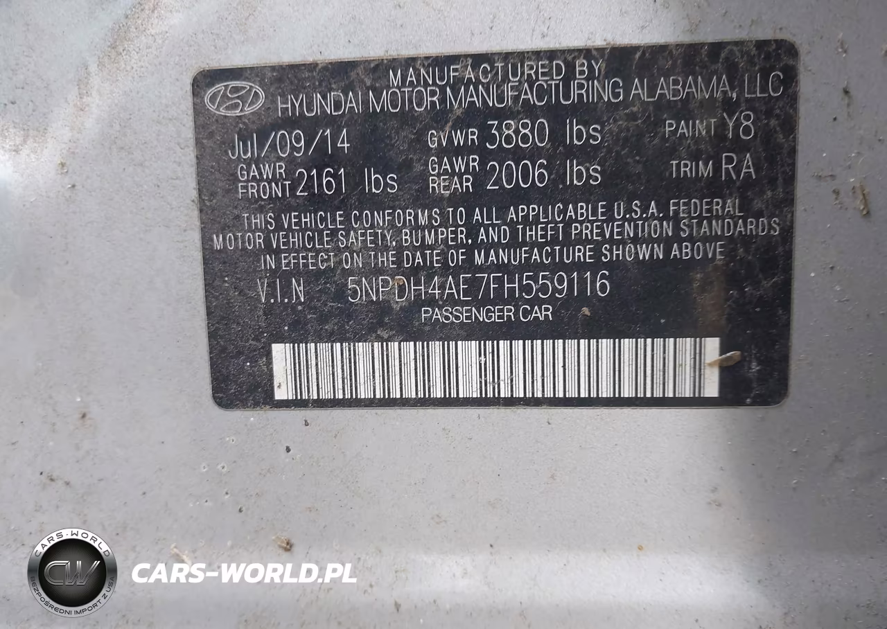 2015 Hyundai Elantra Se VIN:5NPDH4AE7FH559116 - 9