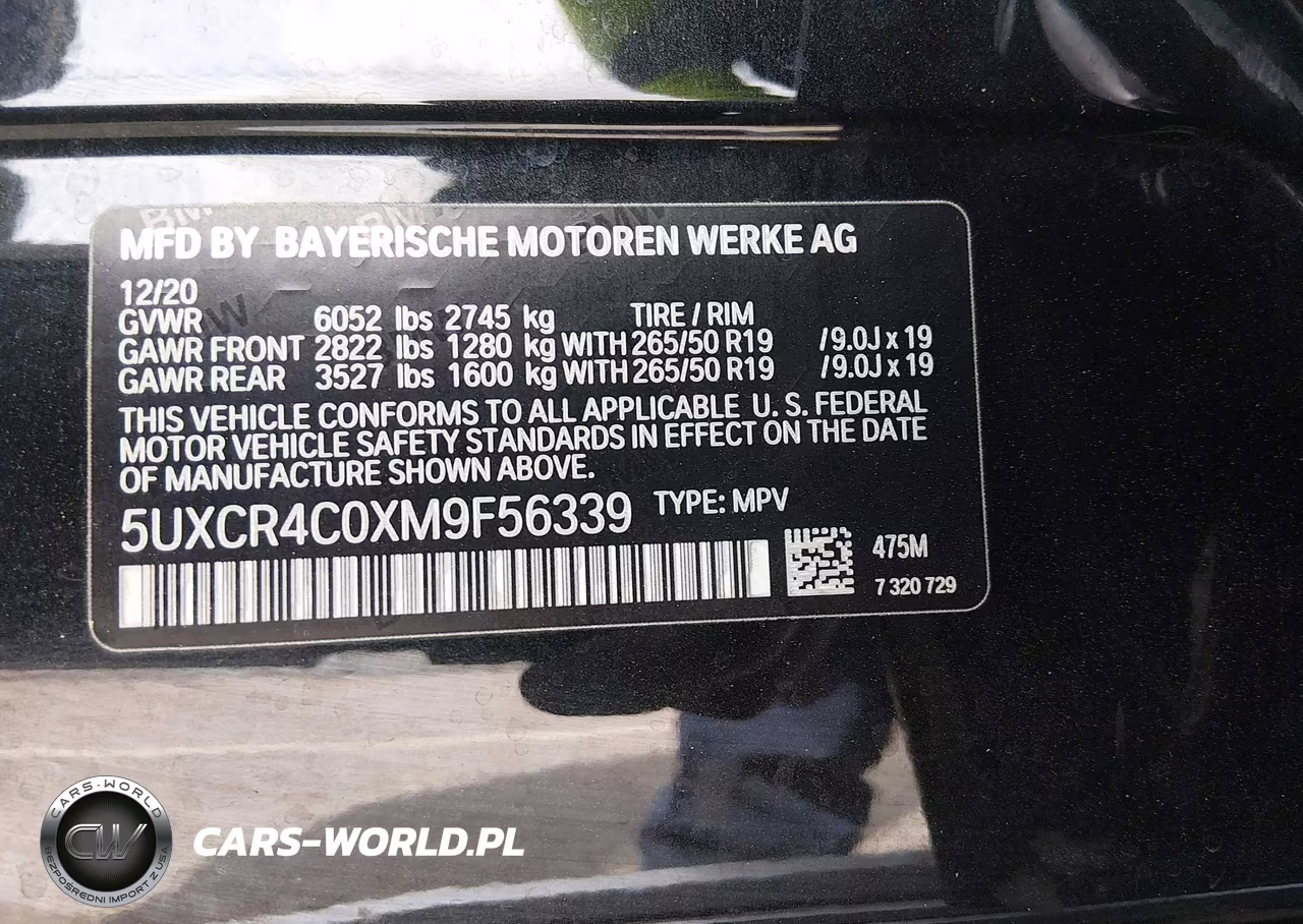 2021 BMW X5 Sdrive40I VIN:5UXCR4C0XM9F56339 - 9
