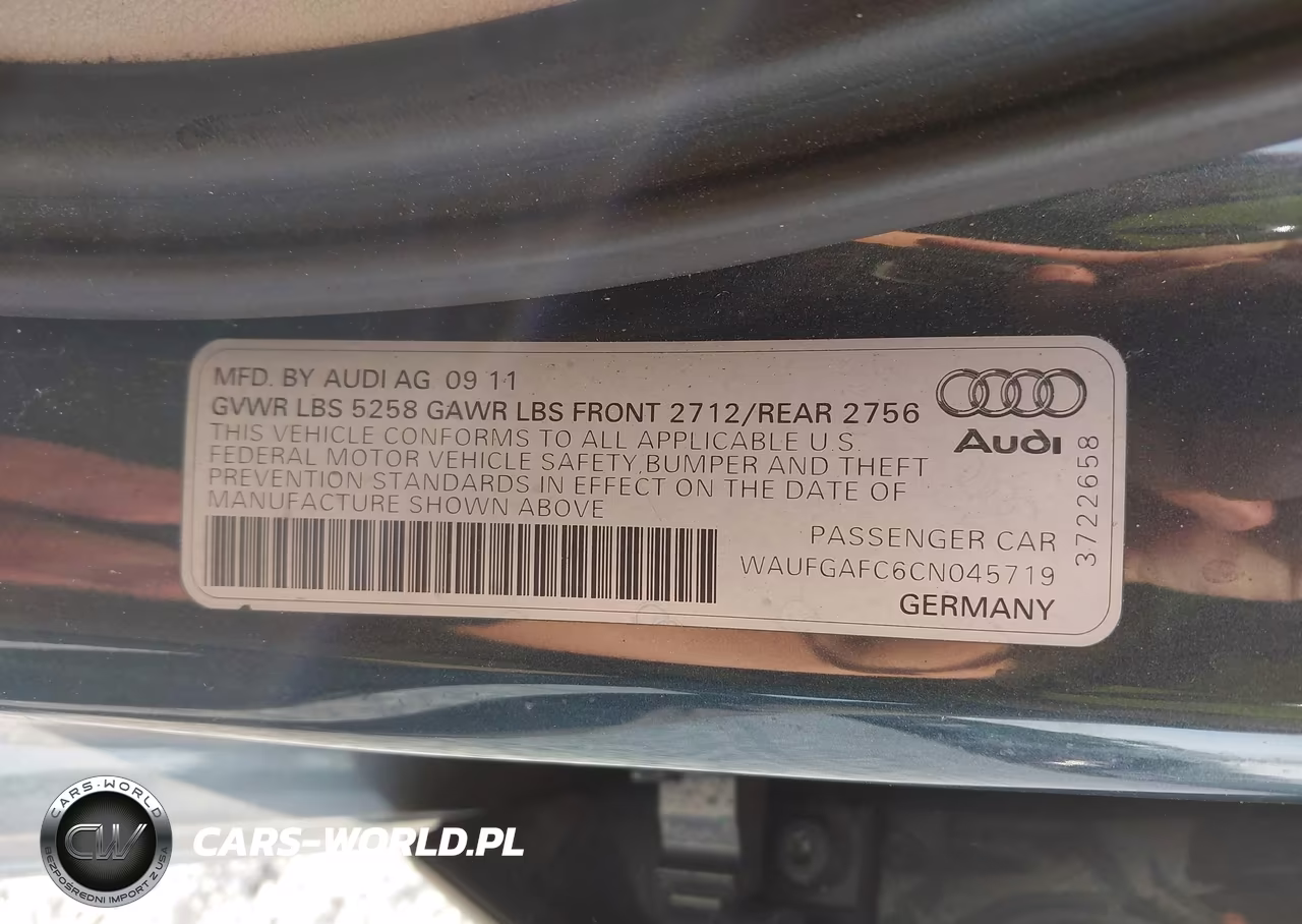 2012 Audi A6 3.0 Premium VIN:WAUFGAFC6CN045719 - 9