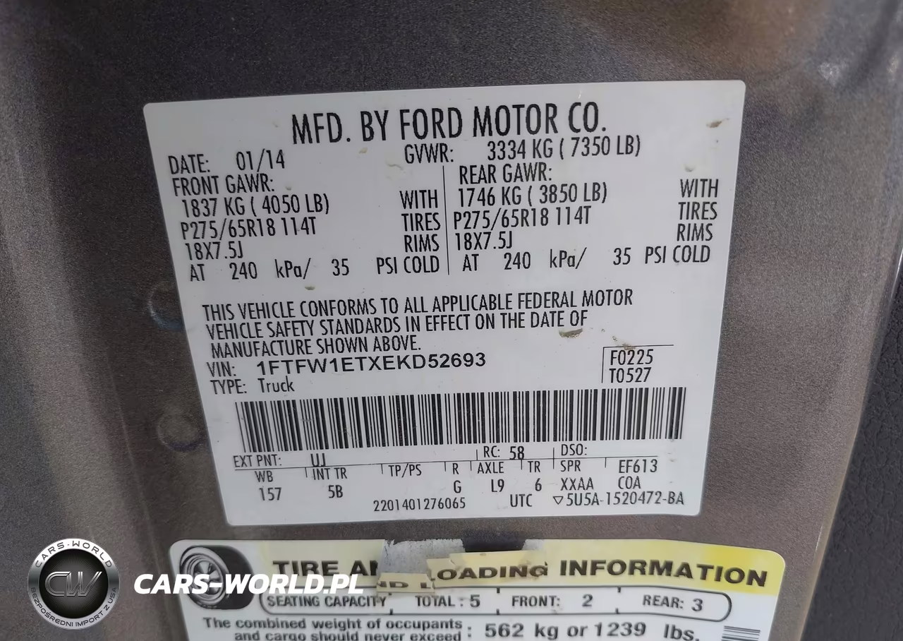 2014 Ford F-150 Fx4 VIN:1FTFW1ETXEKD52693 - 9