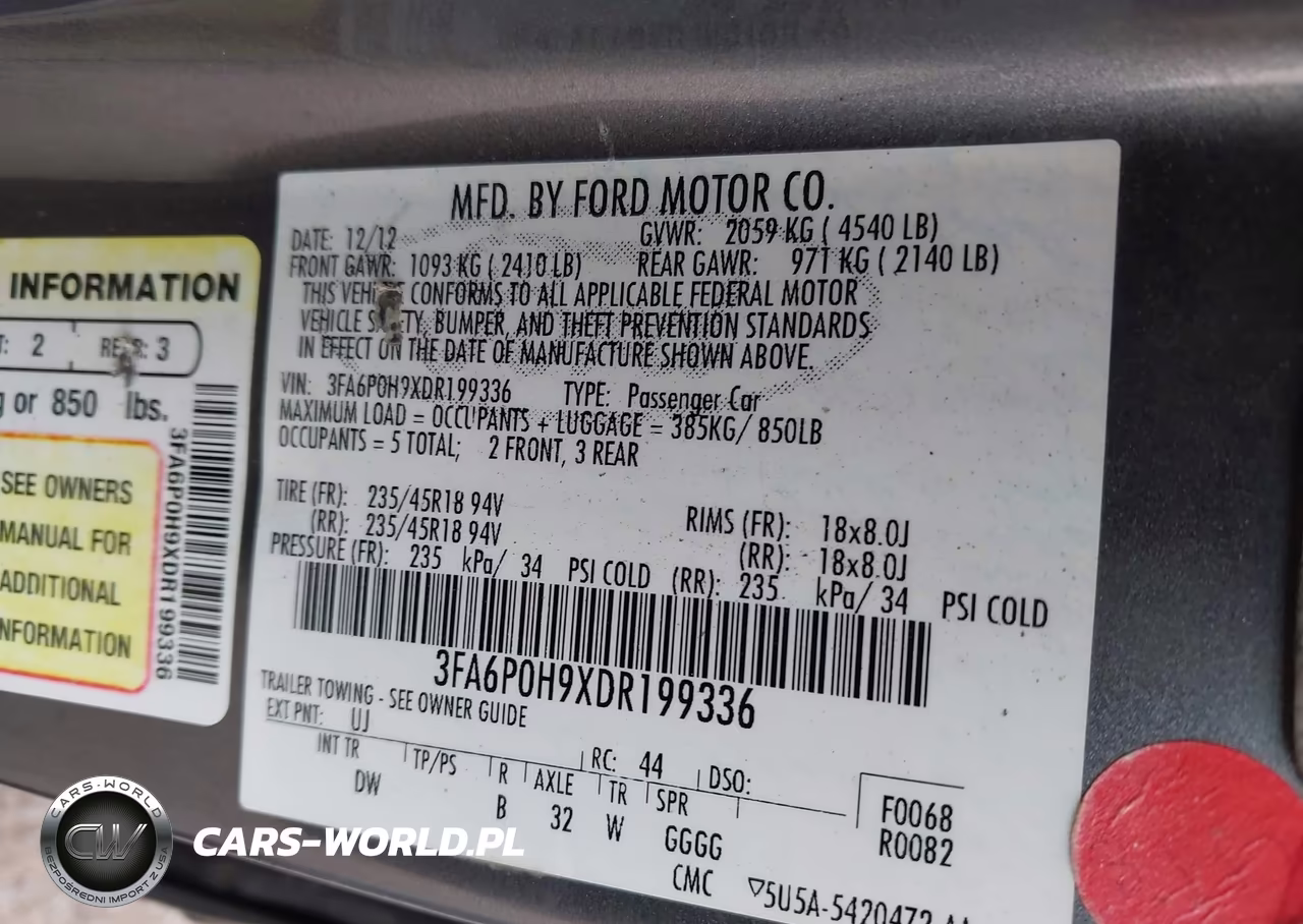 2013 Ford Fusion Se VIN:3FA6P0H9XDR199336 - 9