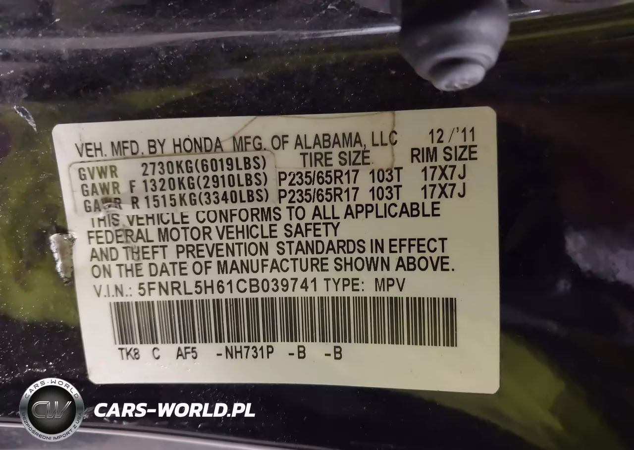 2012 Honda Odyssey Ex-L VIN:5FNRL5H61CB039741 - 9
