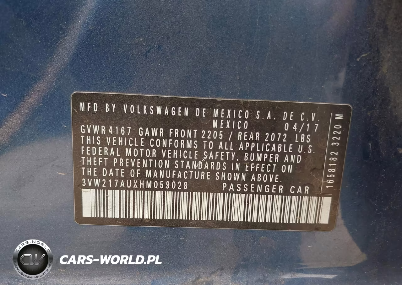2017 Volkswagen Golf Tsi S 4-Door-Tsi Se 4-Door-Tsi Sel 4-Door-Tsi Wolfsburg Edition 4-Door VIN:3VW217AUXHM059028 - 9