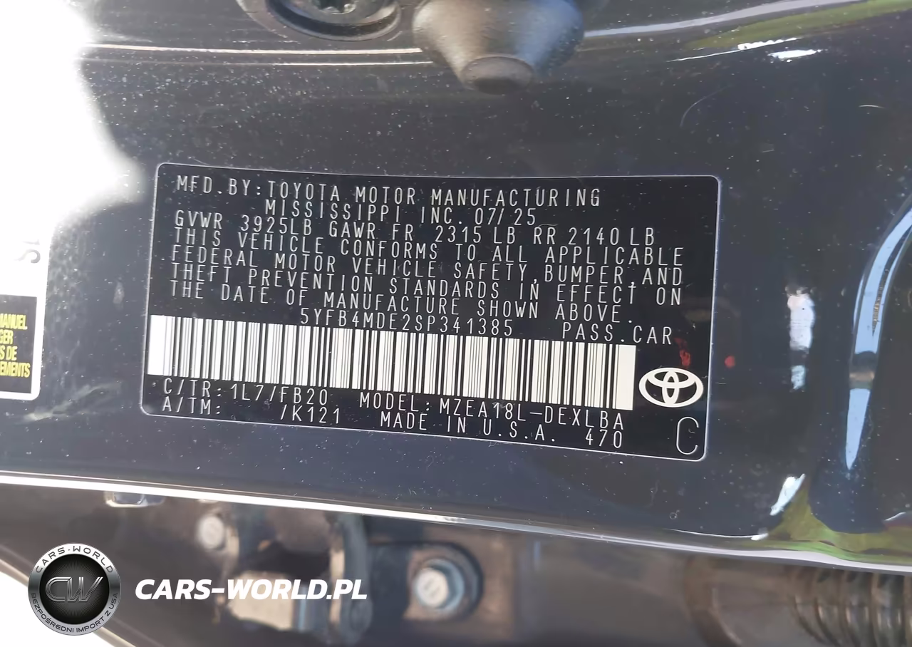 2025 Toyota Corolla Le VIN:5YFB4MDE2SP341385 - 9
