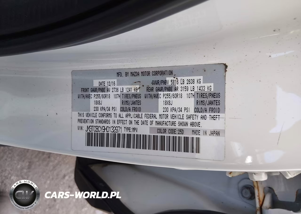 2017 Mazda Cx-9 Touring VIN:JM3TCBCY9H0132971 - 9