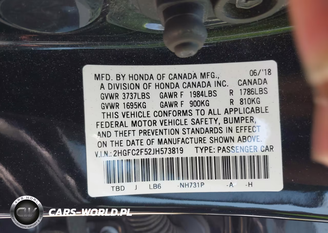 2018 Honda Civic Lx VIN:2HGFC2F52JH573819 - 9