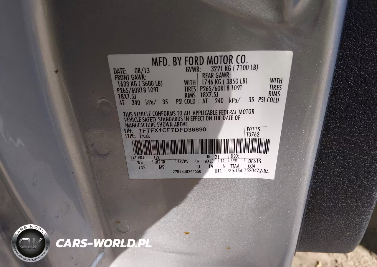 2013 Ford F-150 Xlt VIN:1FTFX1CF7DFD36890 - 9
