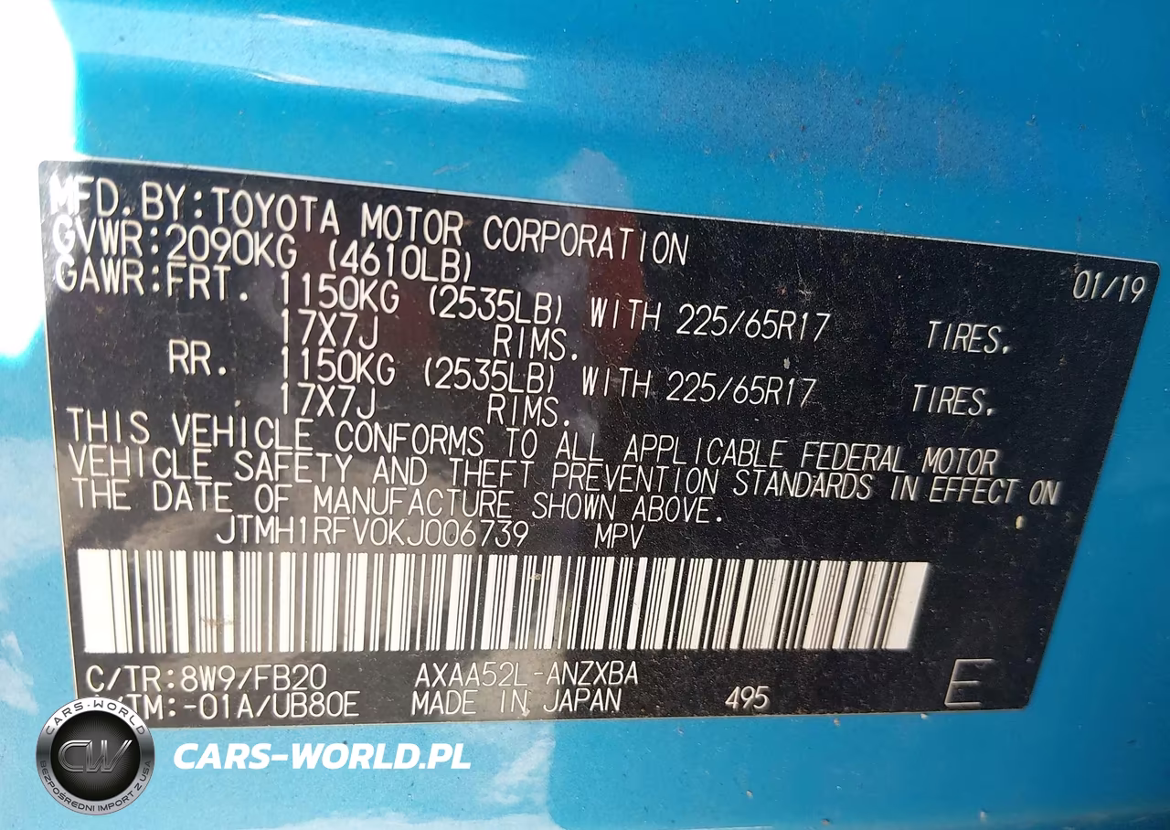 2019 Toyota Rav4 Le VIN:JTMH1RFV0KJ006739 - 9