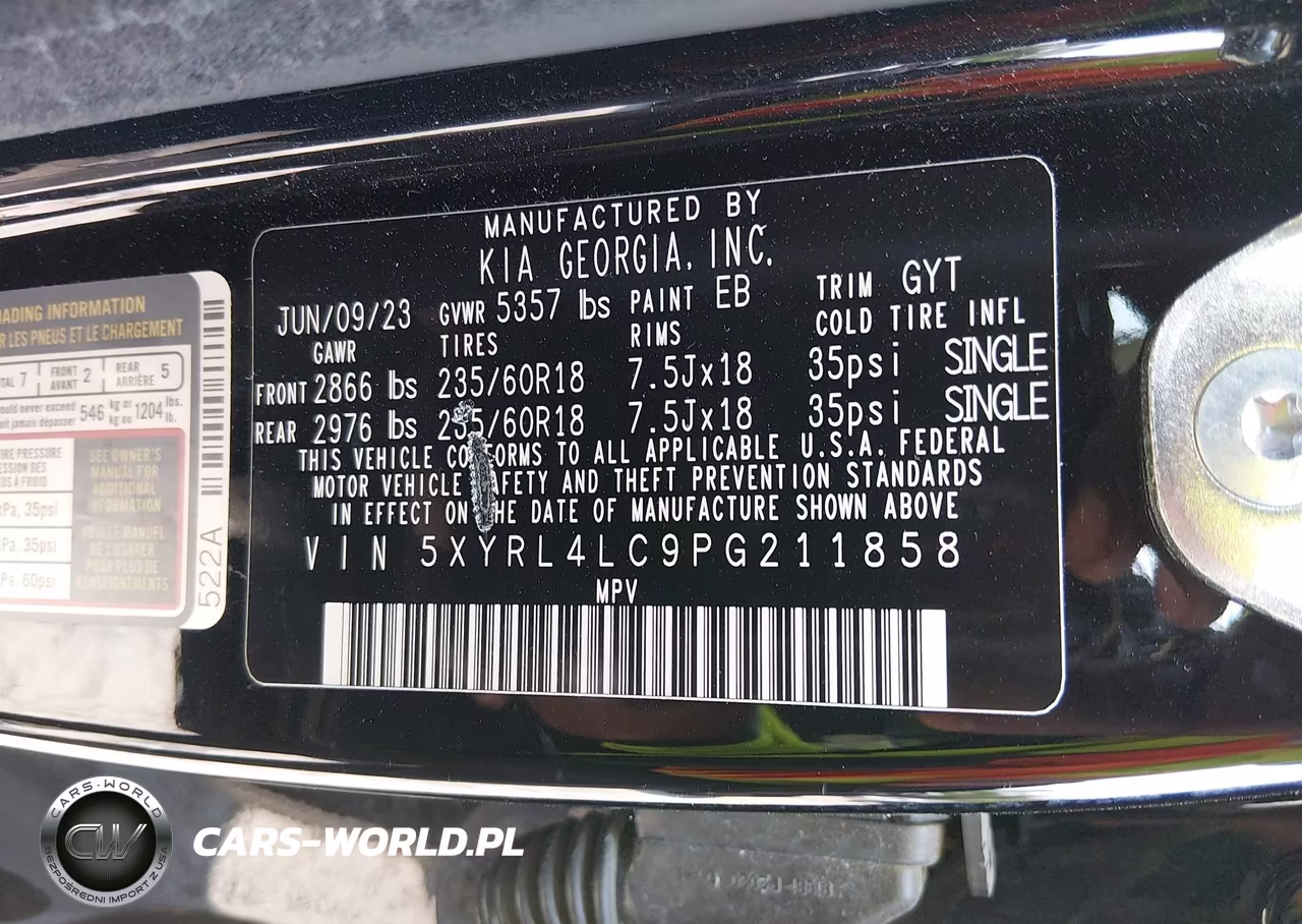 2023 Kia Sorento S VIN:5XYRL4LC9PG211858 - 9