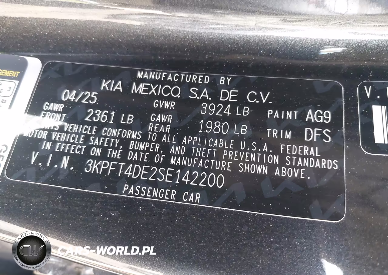 2025 Kia K4 Lxs VIN:3KPFT4DE2SE142200 - 9