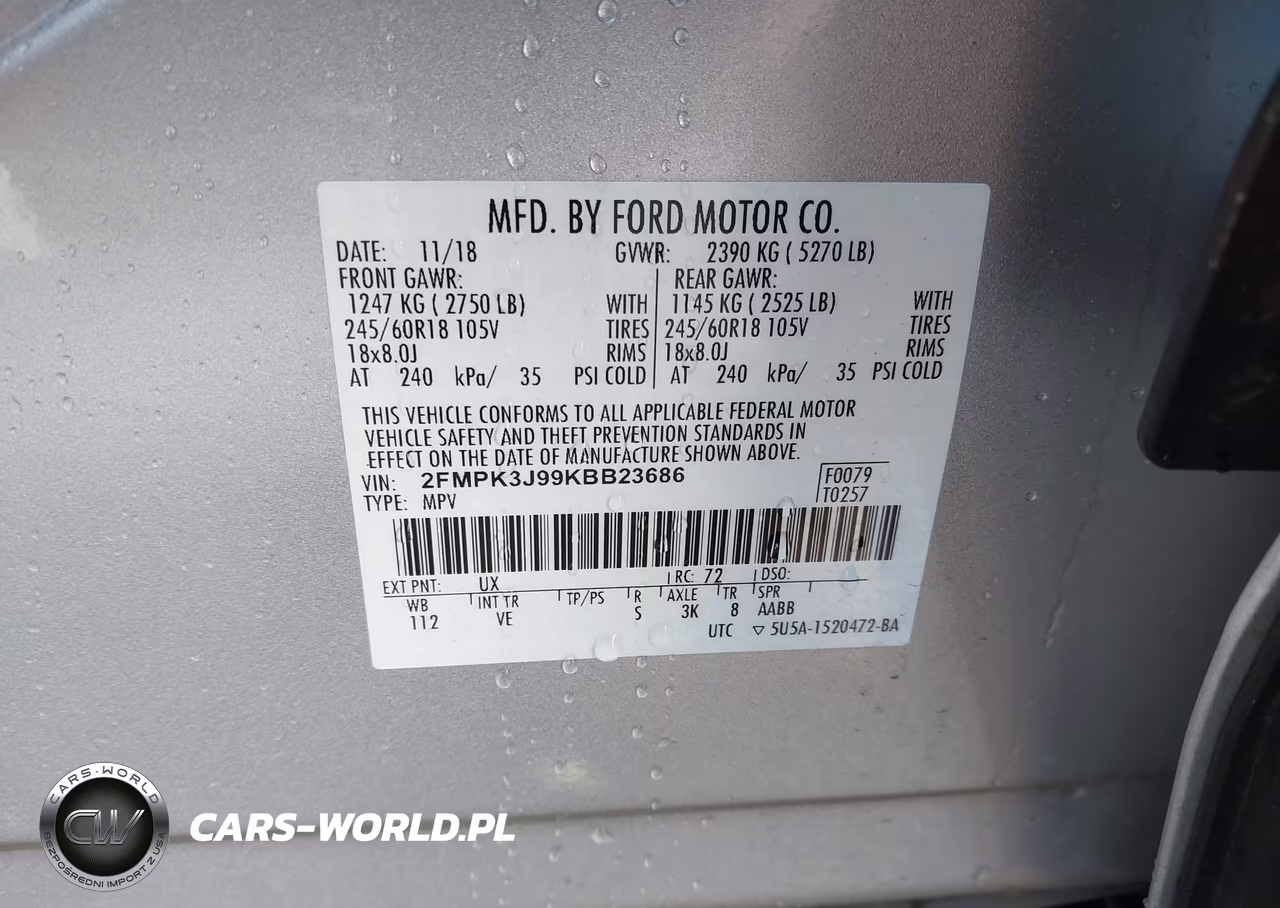 2019 Ford Edge Sel VIN:2FMPK3J99KBB23686 - 9