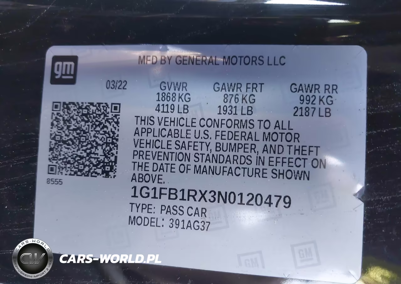 2022 Chevrolet Camaro Rwd 1Lt VIN:1G1FB1RX3N0120479 - 9