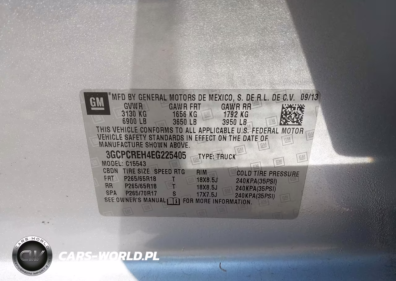 2014 Chevrolet Silverado 1500 2Lt VIN:3GCPCREH4EG225405 - 9