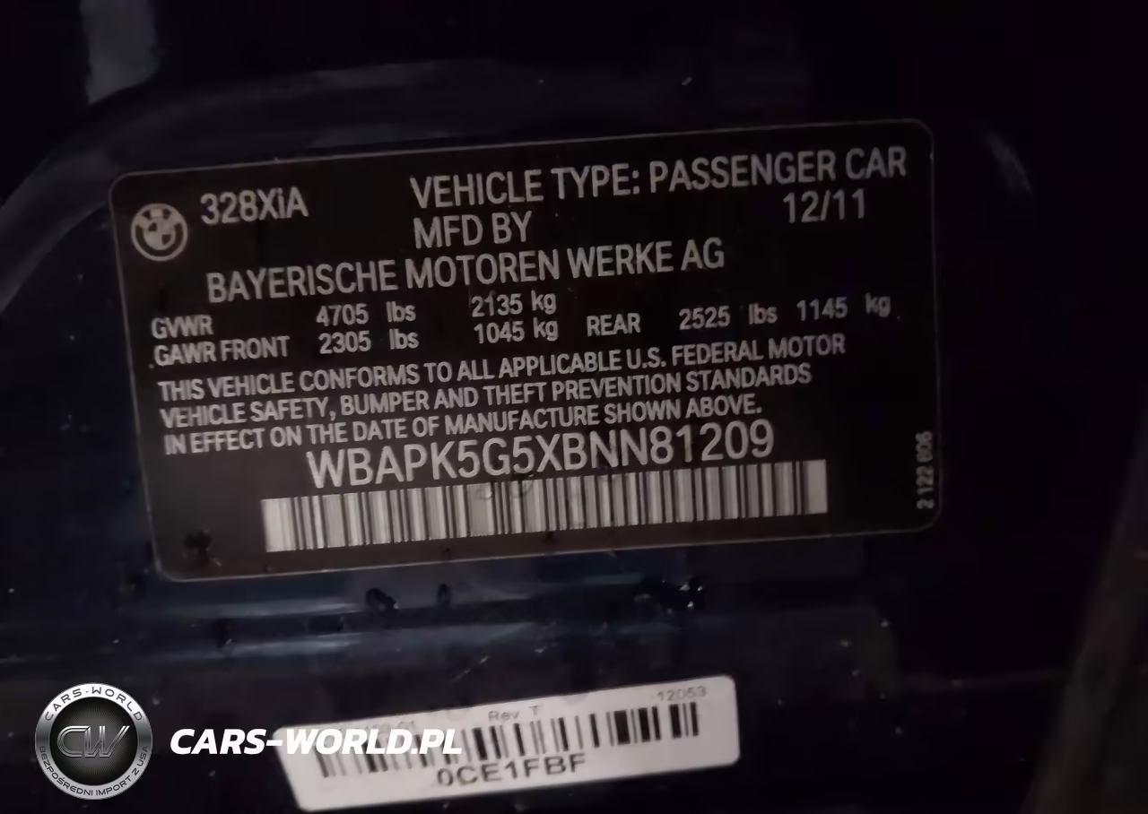 2011 BMW 328I xDrive VIN:WBAPK5G5XBNN81209 - 9