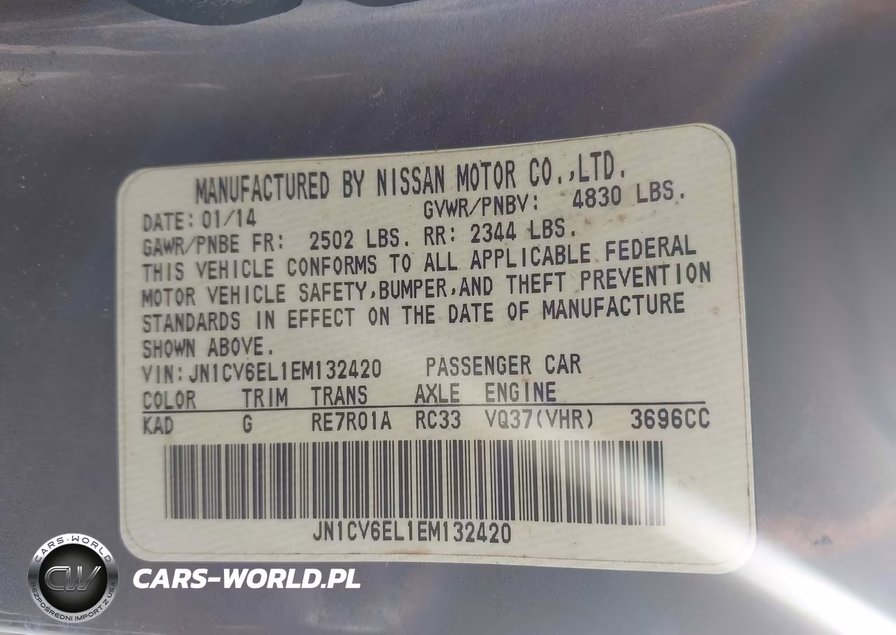 2014 Infiniti Q60 VIN:JN1CV6EL1EM132420 - 9