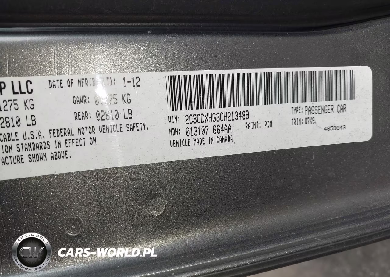 2012 Dodge Charger Sxt VIN:2C3CDXHG3CH213489 - 9