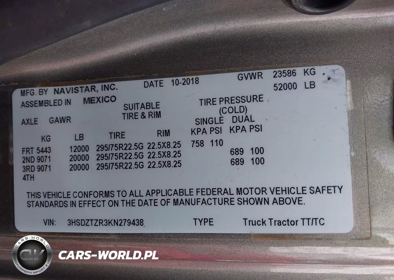 2019 International Lt VIN:3HSDZTZR3KN279438 - 8