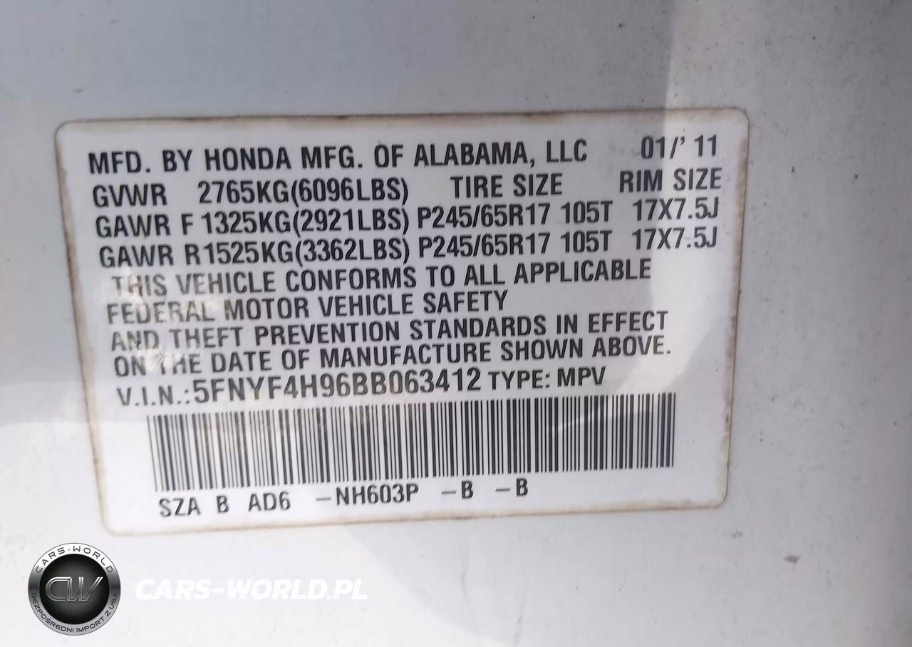 2011 Honda Pilot Touring VIN:5FNYF4H96BB063412 - 9