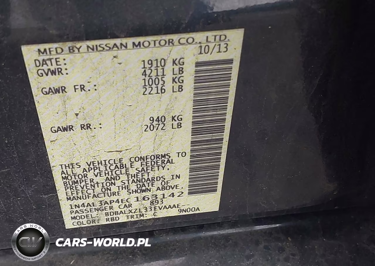 2014 Nissan Altima 2.5 Sl VIN:1N4AL3AP4EC163142 - 9