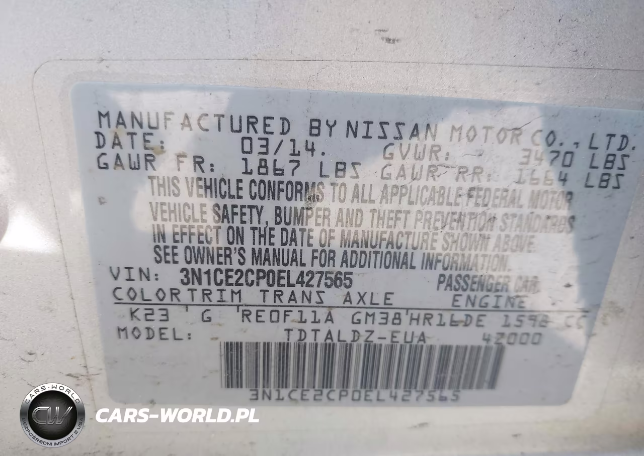 2014 Nissan Versa Note Sv VIN:3N1CE2CP0EL427565 - 9