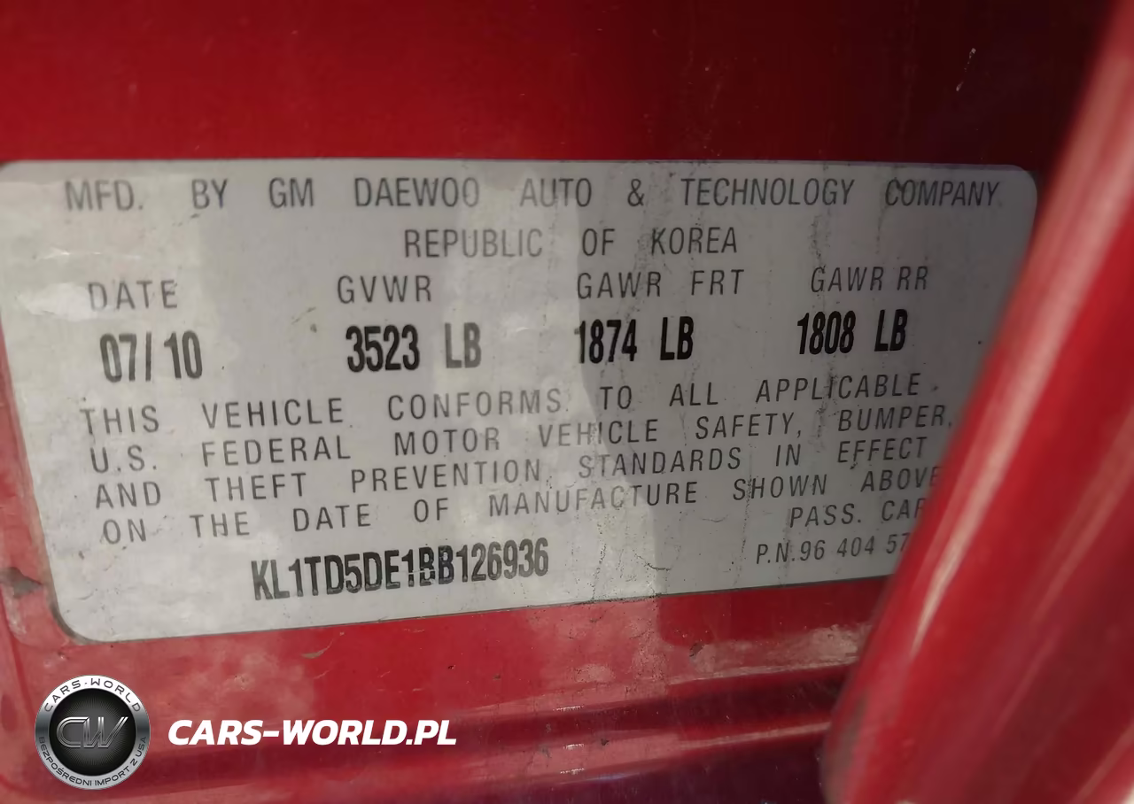 2011 Chevrolet Aveo 1Lt VIN:KL1TD5DE1BB126936 - 9
