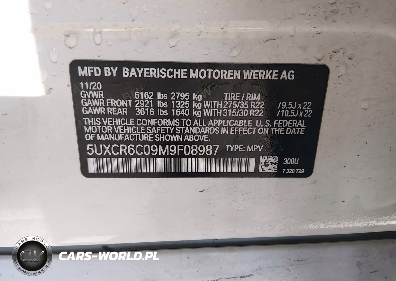 2021 BMW X5 xDrive40I VIN:5UXCR6C09M9F08987 - 9