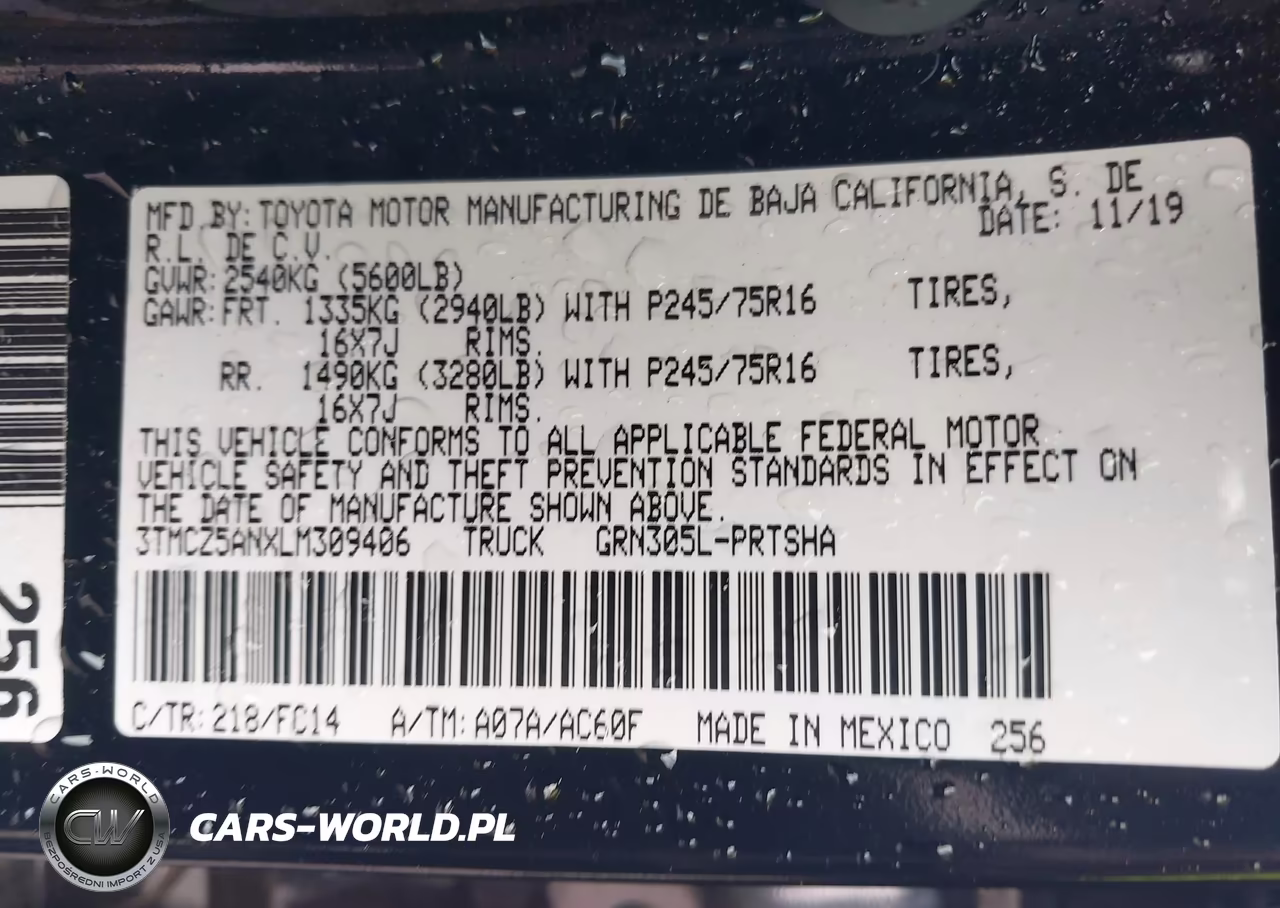 2020 Toyota Tacoma Sr5 V6 VIN:3TMCZ5ANXLM309406 - 9