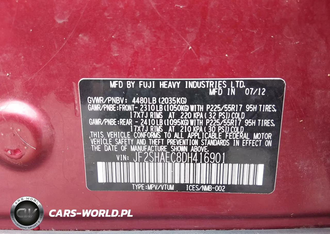 2013 Subaru Forester 2.5X Limited VIN:JF2SHAEC8DH416901 - 9