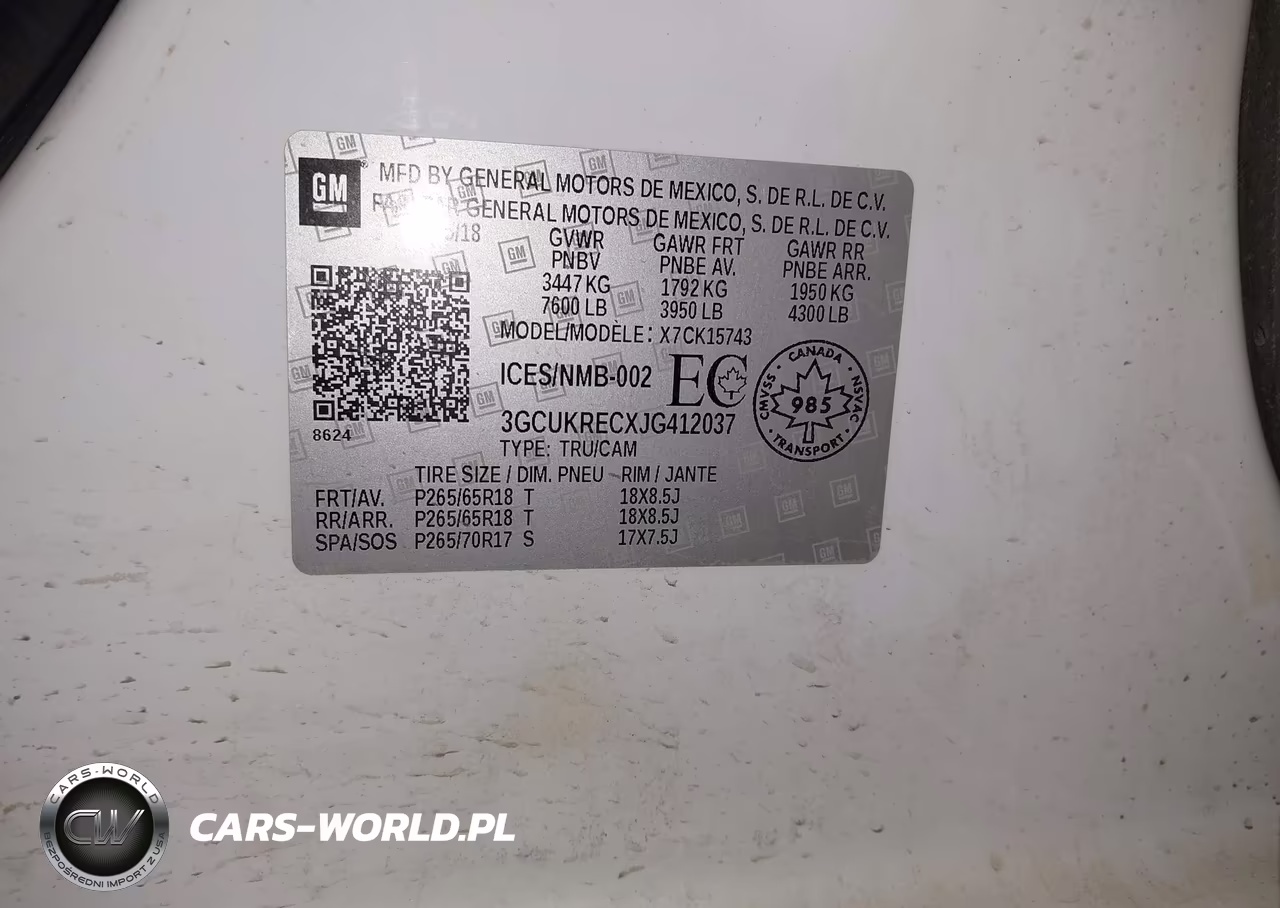 2018 Chevrolet Silverado 1500 1Lt VIN:3GCUKRECXJG412037 - 9