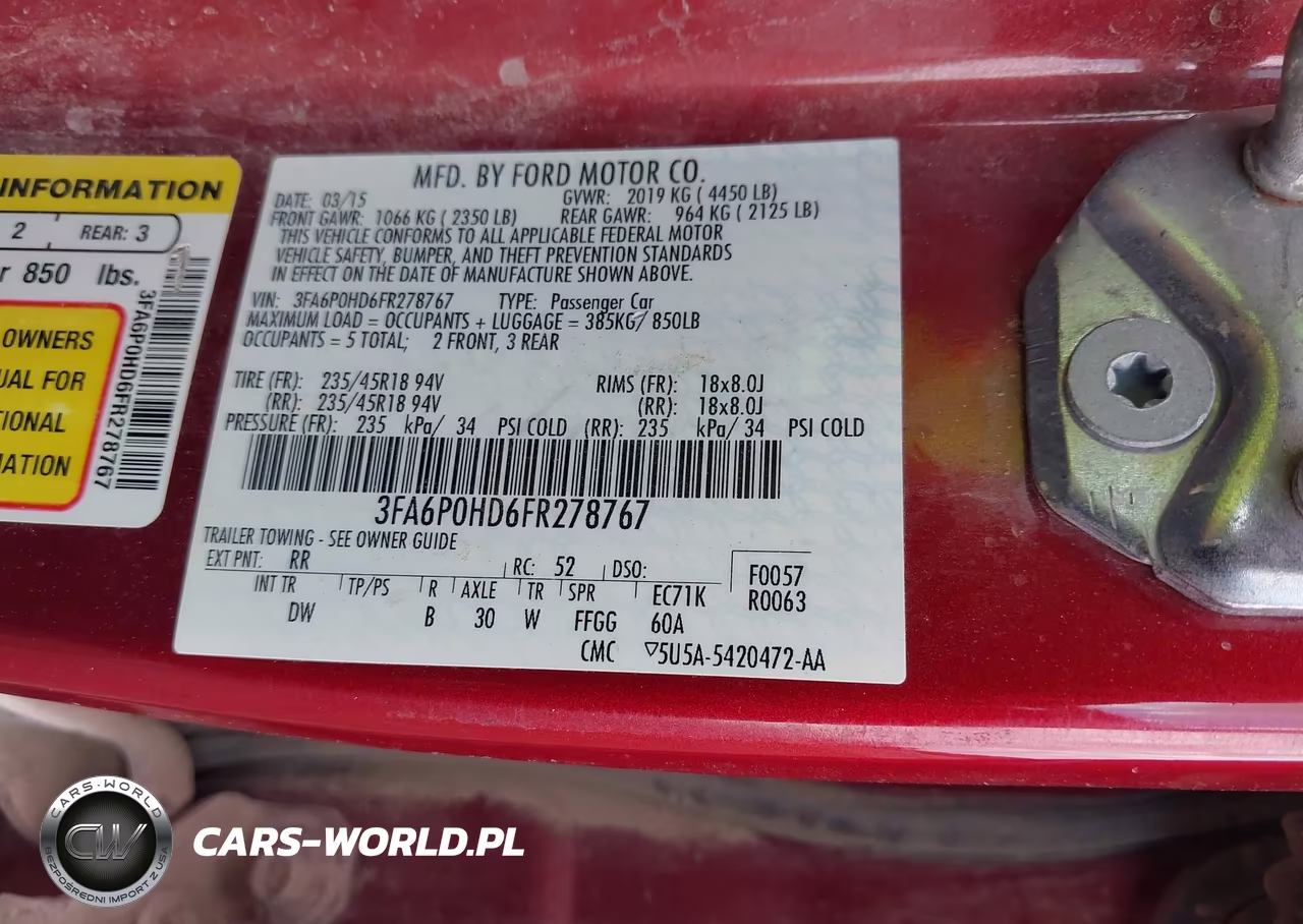 2015 Ford Fusion Se VIN:3FA6P0HD6FR278767 - 9