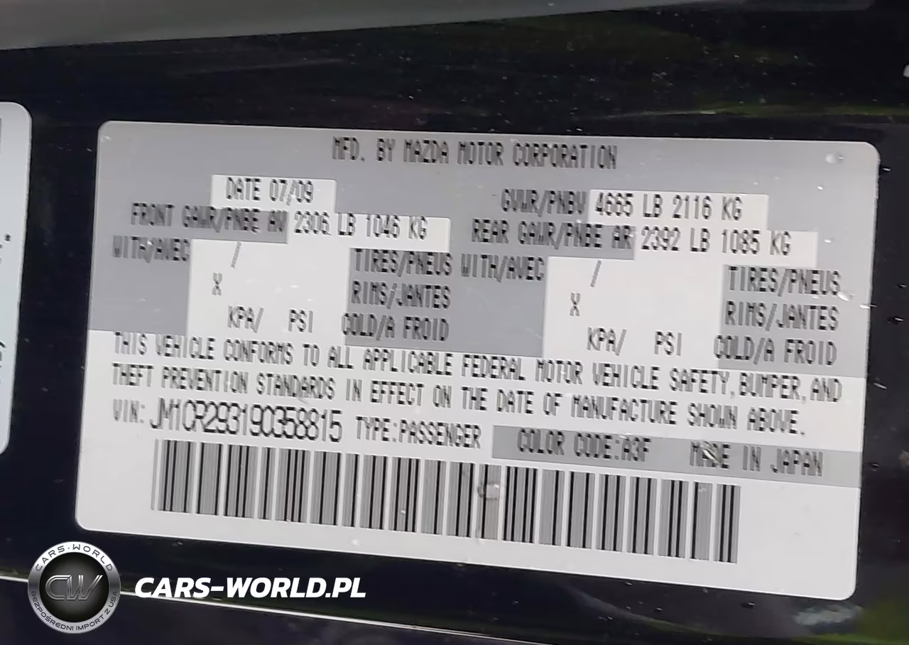 2009 Mazda Mazda5 Sport VIN:JM1CR293190358815 - 9