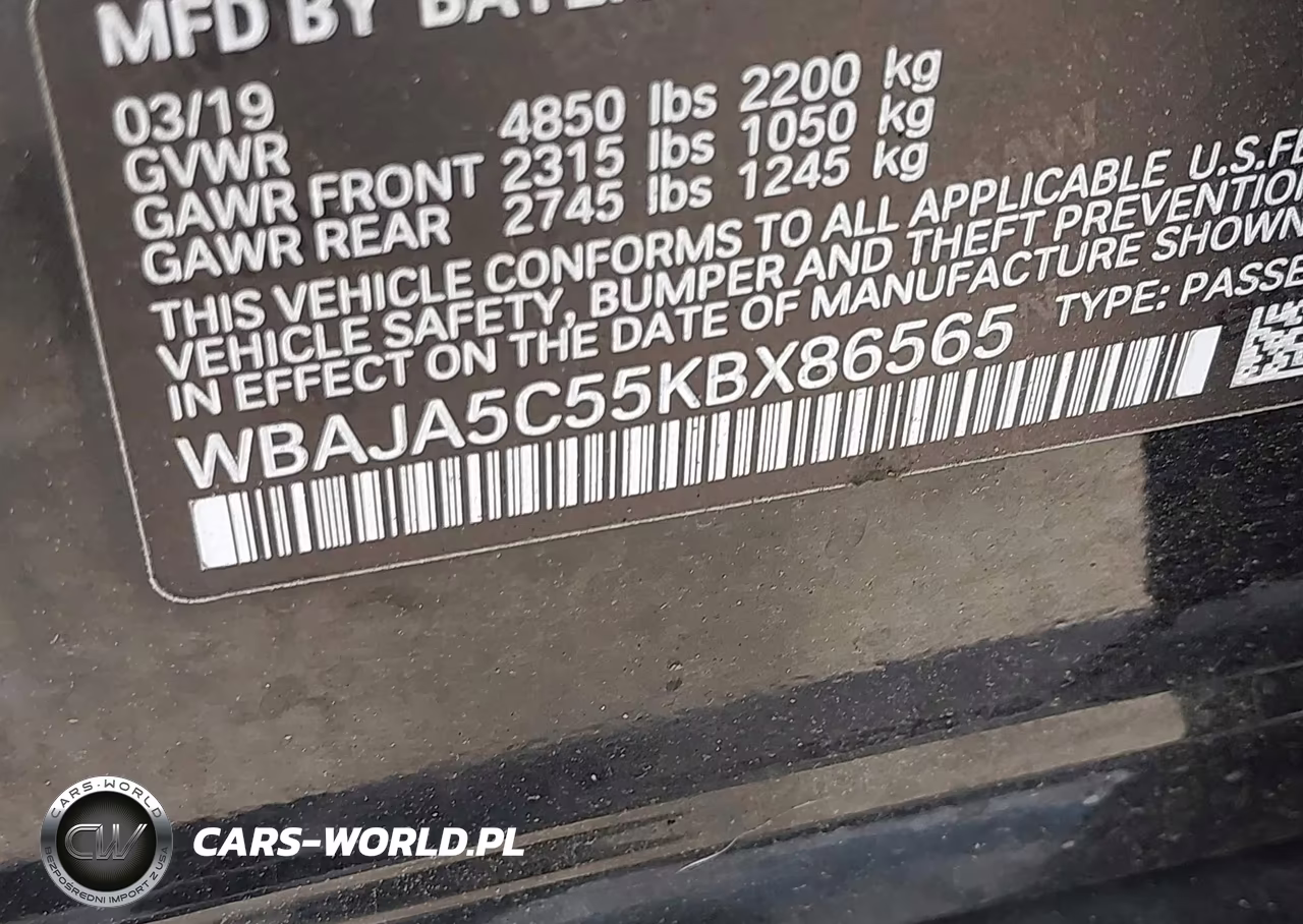 2019 BMW 530I VIN:WBAJA5C55KBX86565 - 9