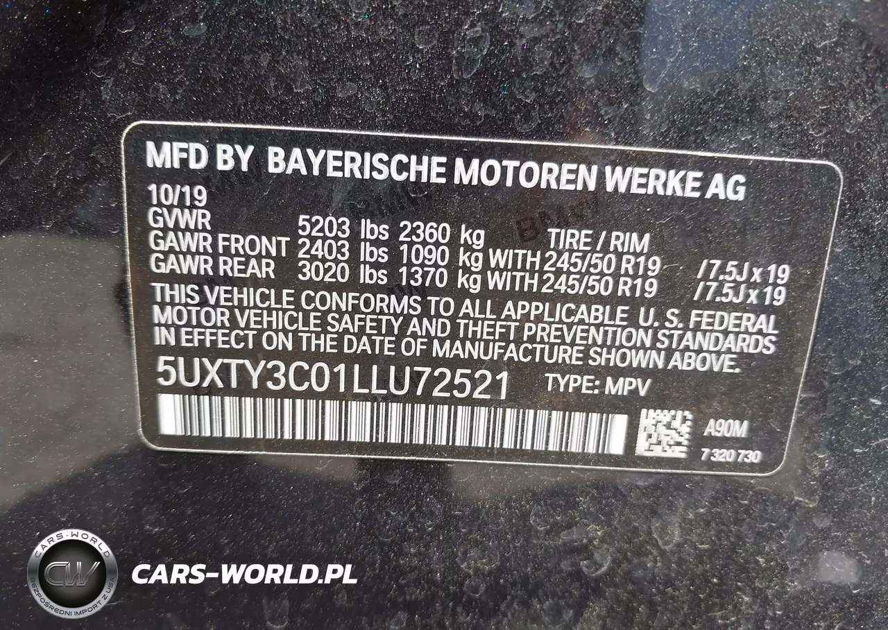 2020 BMW X3 Sdrive30I VIN:5UXTY3C01LLU72521 - 9