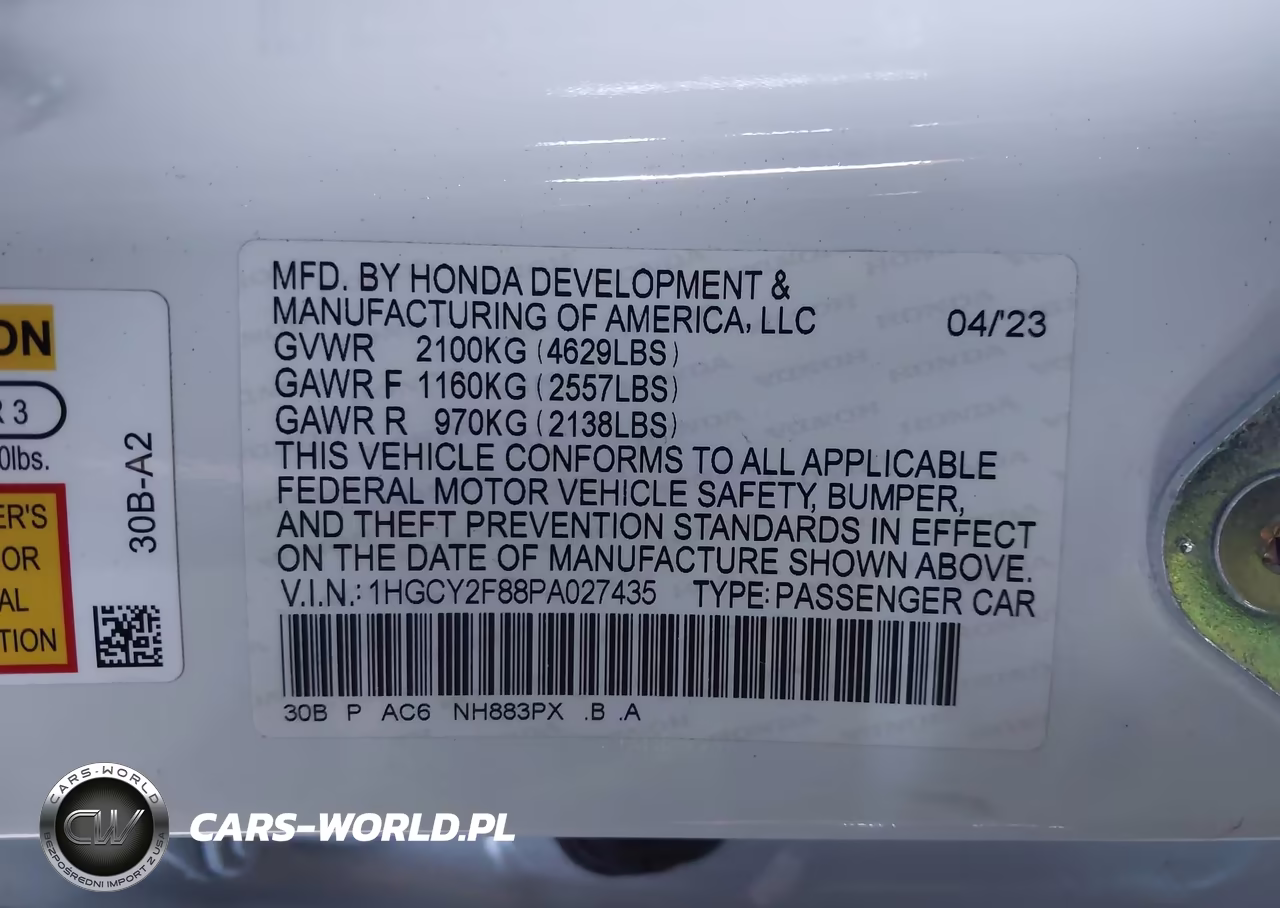 2023 Honda Accord Hybrid Touring VIN:1HGCY2F88PA027435 - 9