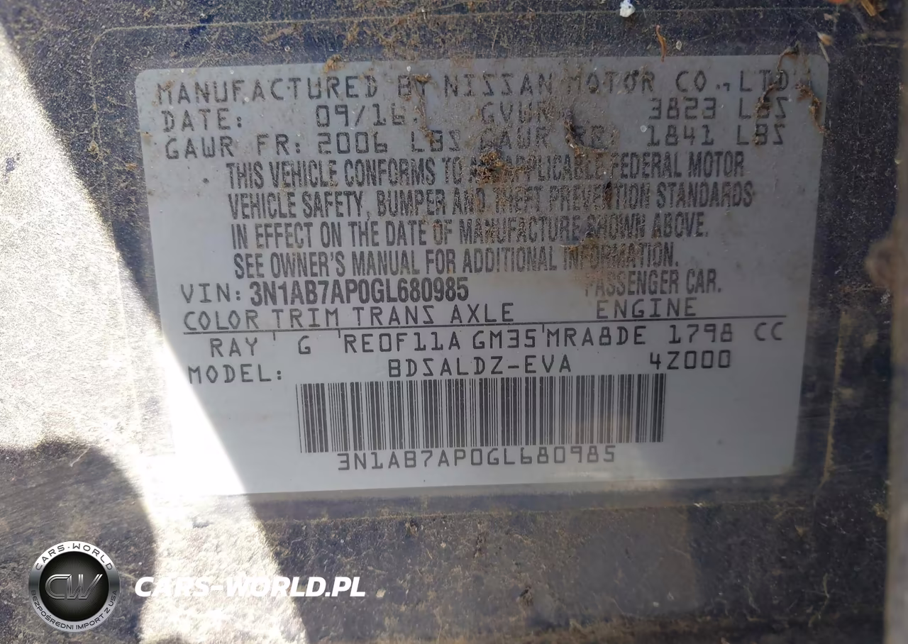 2016 Nissan Sentra Sv VIN:3N1AB7AP0GL680985 - 9