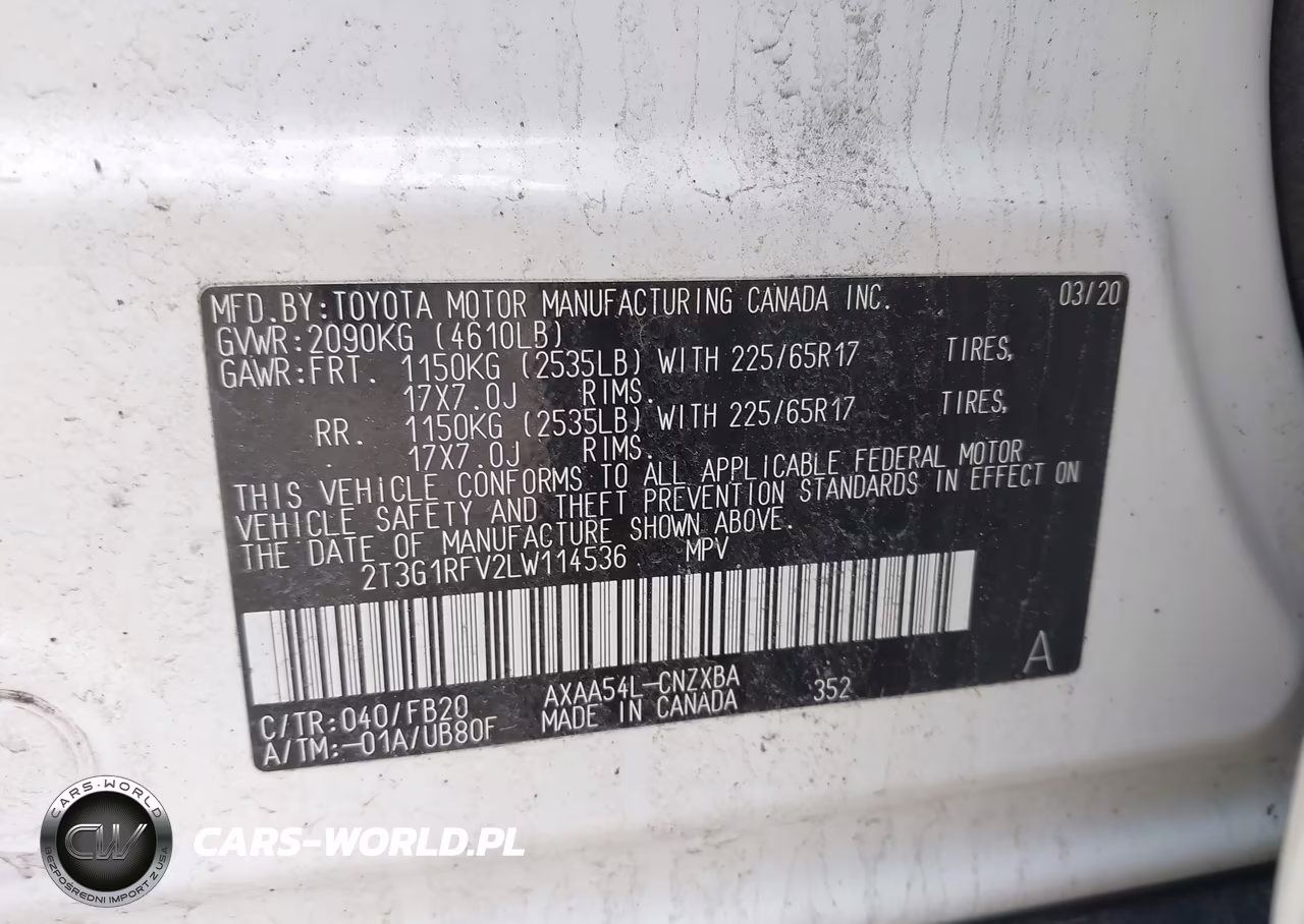 2020 Toyota Rav4 Le VIN:2T3G1RFV2LW114536 - 9