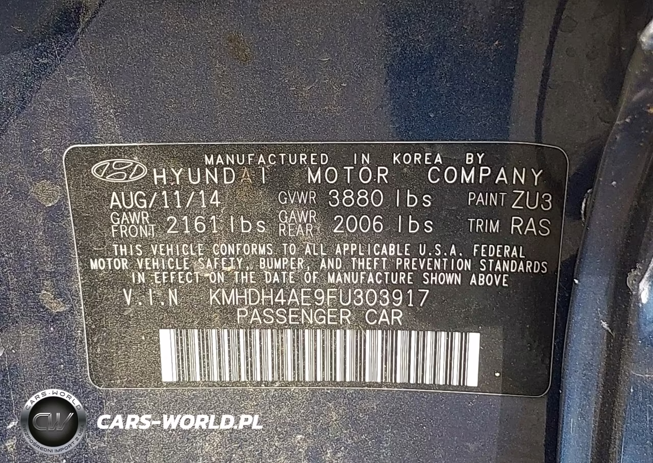 2015 Hyundai Elantra Se VIN:KMHDH4AE9FU303917 - 9
