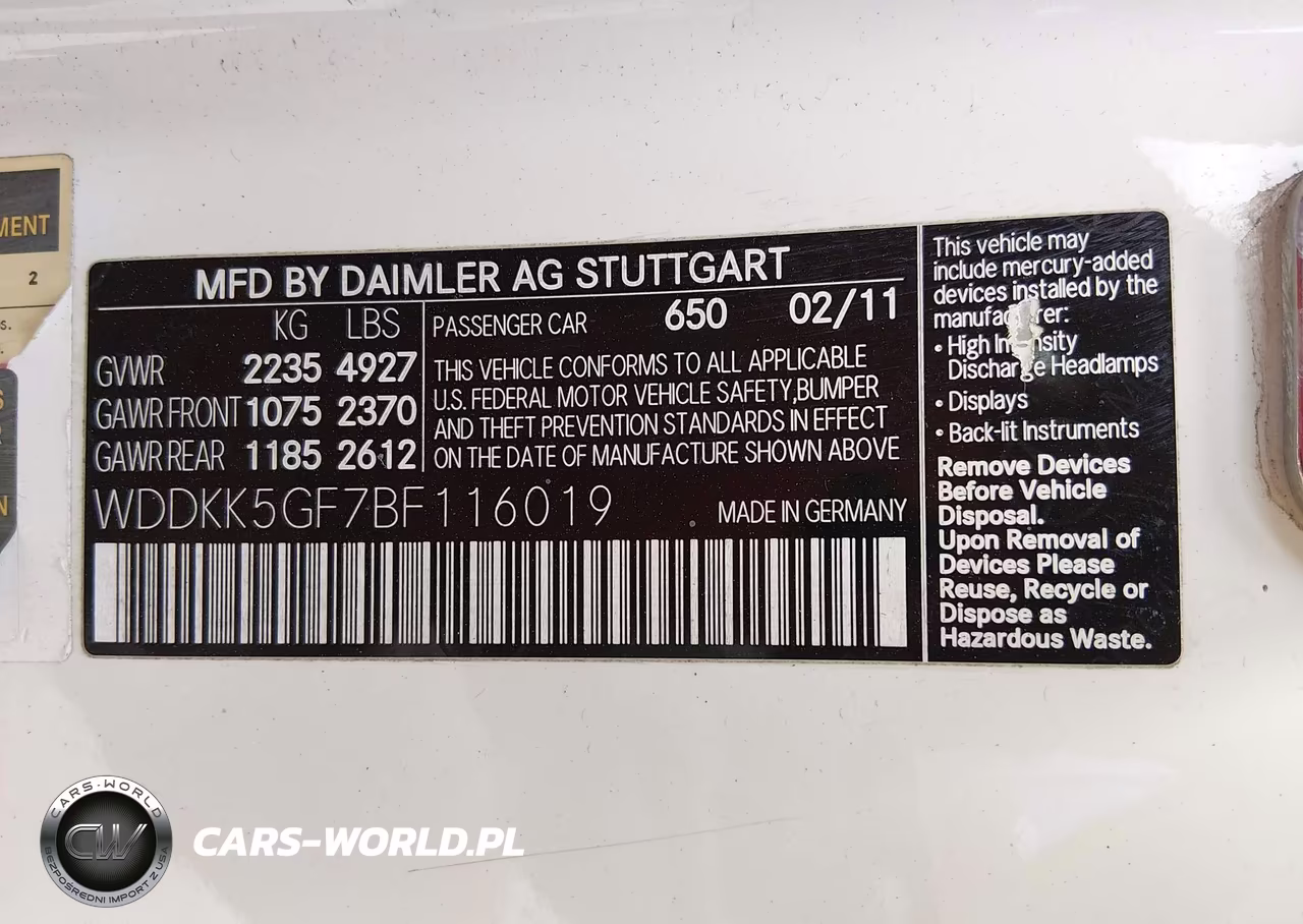 2011 Mercedes-Benz E 350 VIN:WDDKK5GF7BF116019 - 9