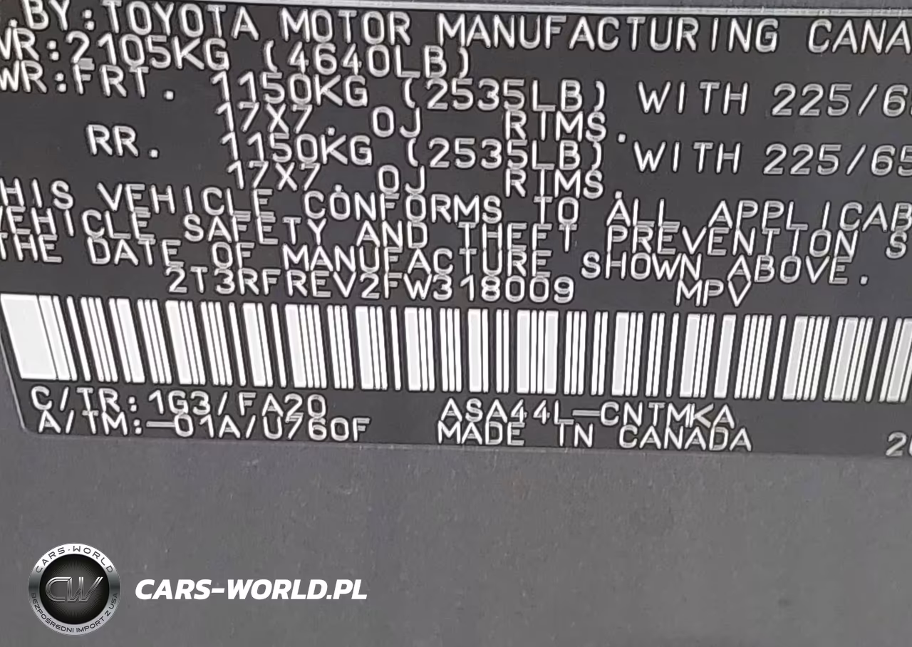 2015 Toyota Rav4 Xle VIN:2T3RFREV2FW318009 - 9