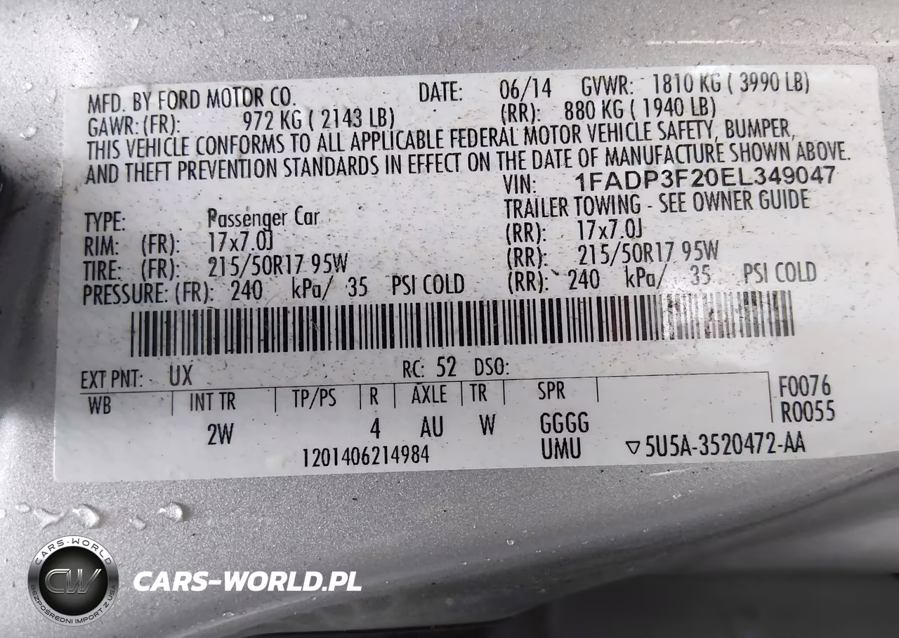 2014 Ford Focus Se VIN:1FADP3F20EL349047 - 9